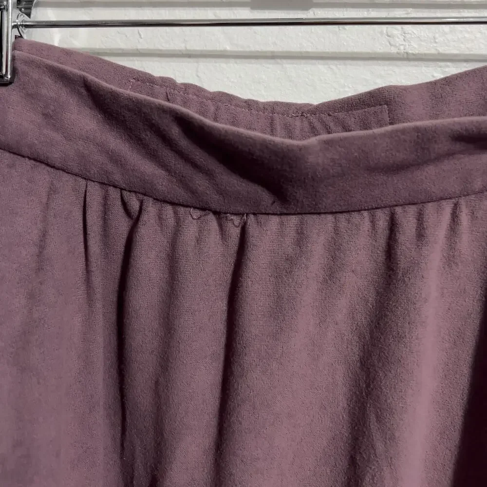 Vintage Skirt Small Medium Purple Plum Western Midi Tiered Faux Suede Festival - Picture 4 of 9